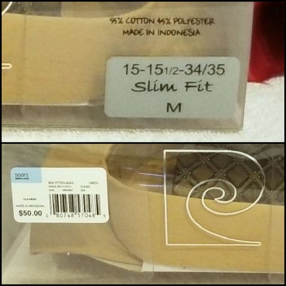 🆕️ Pierre Cardin Fitted Med Gold Shirt & Tie Set - Picture 5 of 6